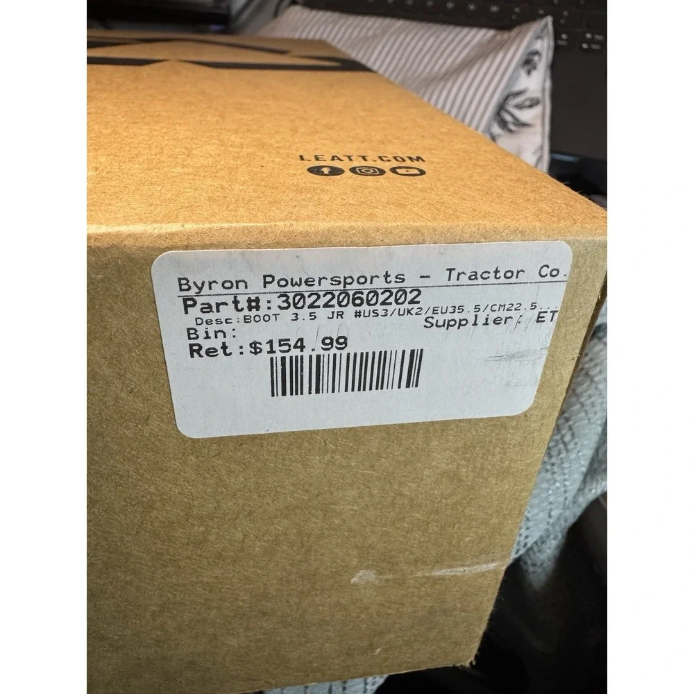 LEATT Black White Side Locking Moto Boots Off-Road Dualzone Sole 3.5 JR - Picture 10 of 11